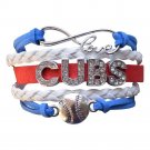 Chicago Cubs Bracelet, Chicago Cubs Jewelry, Rhinestone Baseball Bracelet & Base