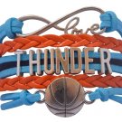Oklahoma City Thunder Bracelet, OC Thunder Jewelry, Basketball Bracelet, USA