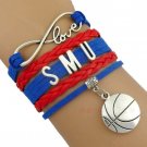 SMU Basketball Bracelet- SMU Basketball Jewelry & Perfect Basketball Fan Gift