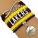 LA Lakers Bracelet -  LA Lakers Jewelry - Lake Charm Bracelet, Lakers Gift