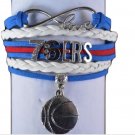 Philadelphia 76ers Bracelet, Philadelphia 76ers Jewelry, Basketball Bracelet