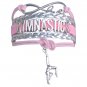GYMNASTICS LEATHER CHARM BRACELET SILVER-SPORTS-ADJUSTABLE PINK-SILVER