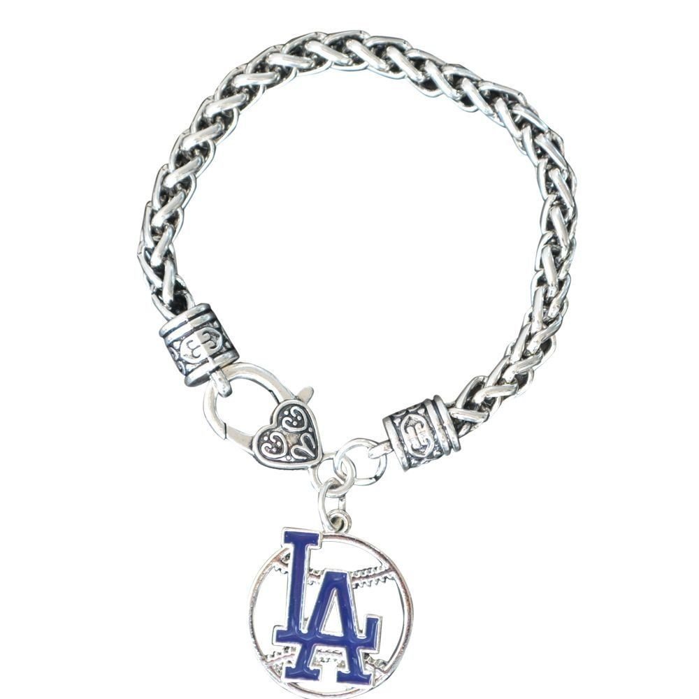 LA Dodgers Charm Bracelet, LA Dodgers Jewelry, Dodgers Gift, Baseball Gift