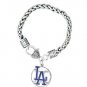 LA Dodgers Charm Bracelet, LA Dodgers Jewelry, Dodgers Gift, Baseball Gift