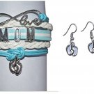 Mom Jewelry Set, Mom Bracelet and Baby Feet Earrings- Makes the Perfect New Mom