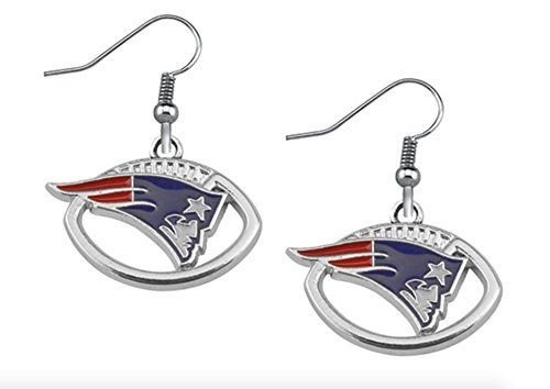 New England Patriots Earrings- Silver Patriots Earrings- NFL Football Earrings