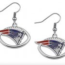 New England Patriots Earrings- Silver Patriots Earrings- NFL Football Earrings
