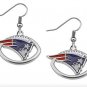 New England Patriots Earrings- Silver Patriots Earrings- NFL Football Earrings