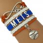 New York Mets Bracelet, New York Mets Jewelry, Baseball Bracelet & Jewelry Gift