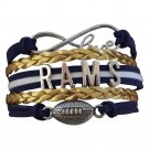 St. Louis Rams Bracelet, Rams Jewelry, Rams Gift, Football Bracelet