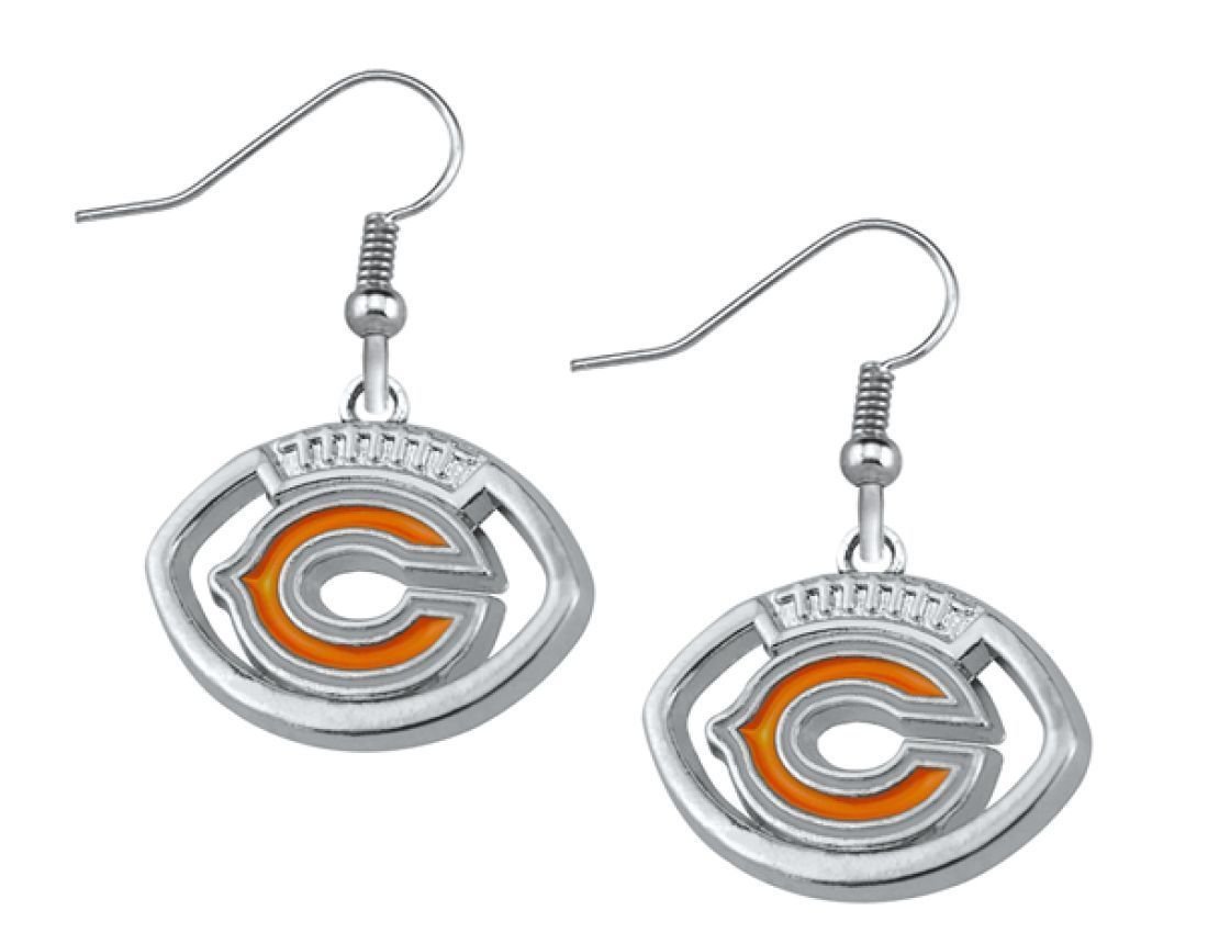 Chicago Bears Earrings, Bears Jewelry, Bears Gift, Football Earrings