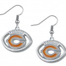 Chicago Bears Earrings, Bears Jewelry, Bears Gift, Football Earrings