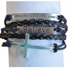 Believe Bracelet, Cross Bracelet, Inspirational Bracelets for Women