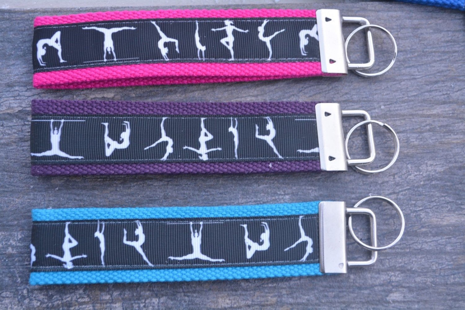 Gymnastics Wristlet Keychain Ring Keylette Lanyard Keylette Fob. Gymnastics Gift