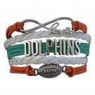 Miami Dolphins Bracelet, Dolphins Jewelry, Dolphins Gift, Football Bracelet
