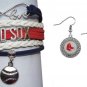 Red Sox Bracelet Jewelry Set, Boston Red Sox Bracelet & Red Sox Earrings