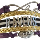 Baltimore Ravens Bracelet, Ravens Jewelry, Ravens Gift, Football Bracelet