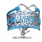 GYMNASTICS LEATHER CHARM BRACELET SILVER-SPORTS-ADJUSTABLE-TURQUISE, SILVER