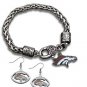 Denver Broncos Bracelet & Broncos Earrings Set, Broncos Jewelry, Broncos Gift