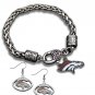 Denver Broncos Bracelet & Broncos Earrings Set, Broncos Jewelry, Broncos Gift