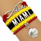Miami Heat Bracelet, Miami Heat Jewelry, Basketball Bracelet, NBA Bracelet & Per