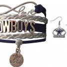 Dallas Cowboys Jewelry Set, Cowboys Jewelry, Cowboys Gift, Cowboys bracelet