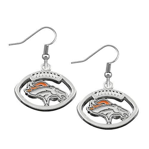 Denver Broncos Earrings- Silver Bronco Earrings, NFL Earrings, Broncos Jewelry
