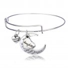 Daughter Bracelet, I Love You to the Moon and Back Bangle, Daughter Jewelry Gift