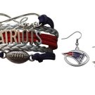 New England Patriots Bracelet & Patriots Earrings, Patriots Jewelry & Pats Gift