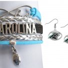 Carolina Panthers Jewelry Set, Carolina Panthers Bracelet & Earrings, Gift