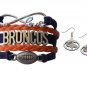 Denver Broncos Jewelry Set - Broncos Charm Bracelet & Earrings -Broncos Gift
