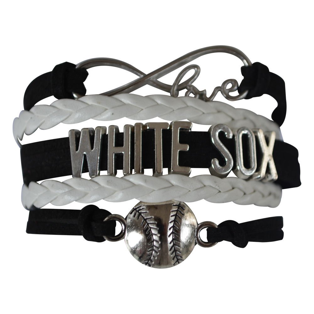 Chicago White Sox Bracelet, White Sox Jewelry, White Sox Gift, Baseball Bracelet