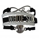 Chicago White Sox Bracelet, White Sox Jewelry, White Sox Gift, Baseball Bracelet