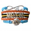 Miami Marlins Bracelet, Marlins Jewelry, Marlins Gift, Baseball Bracelet