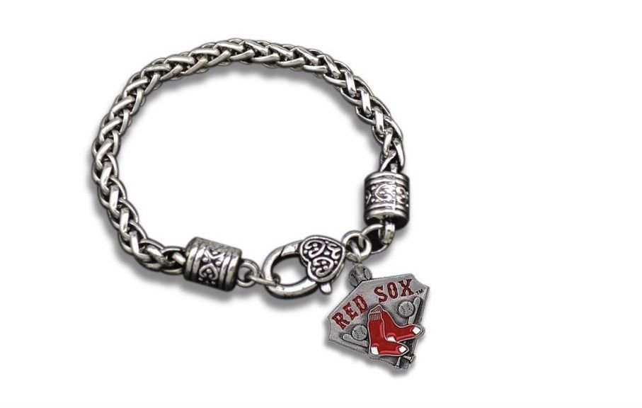 Red Sox Charm Bracelet, Boston Red Sox Jewelry & Baseball Fan Jewelry Gift