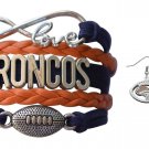 Denver Broncos Jewelry Set, Broncos Jewelry, Broncos Gift, Broncos Bracelet