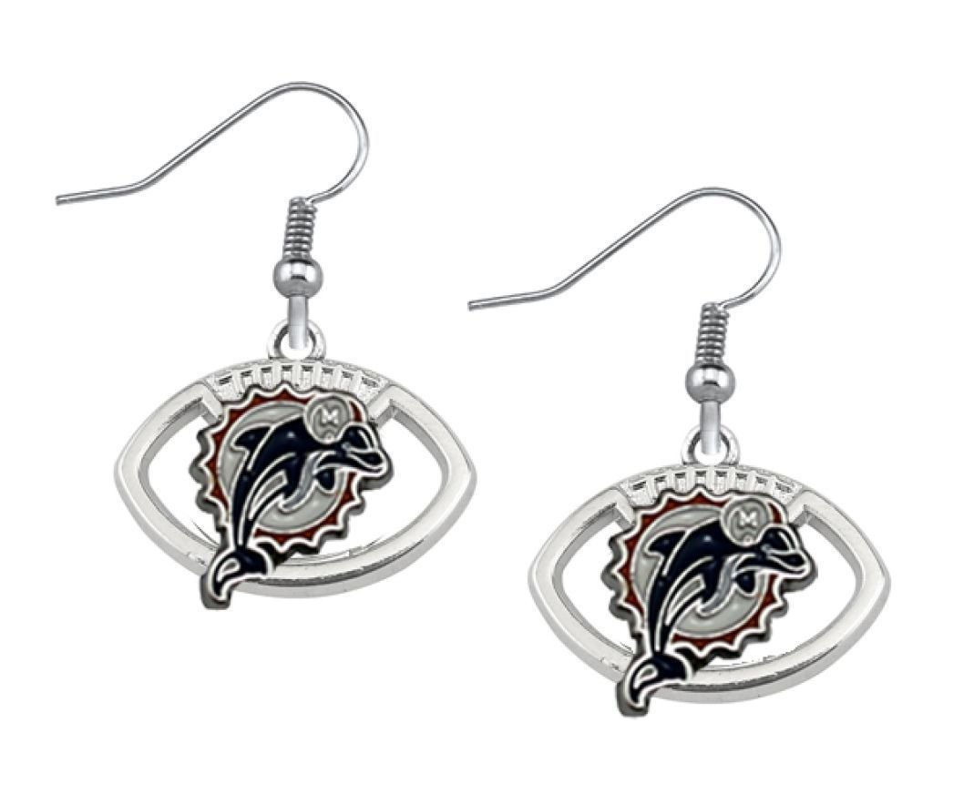 Miami Dolphins Earrings, Dolphins Jewelry, Dolphins Gift, Football Bracelet