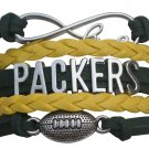 Green Bay Bracelet, Green Bay Packers Jewelry & Football Bracelet, Packers Gift