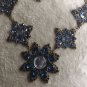 Gorgeous Vintage Inspired High Quality Flower Blue Stones Necklace