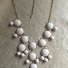 Beautiful White Bauble Bib Statement Necklace
