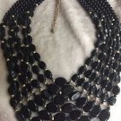Dramatic Black Bib Runway Necklace