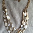 Beautiful Mother of Pearl & Crystals Layered Necklace