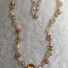 Beautiful Art Glass & Crystals Bead Necklace