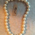 Luscious MONET Hand Knotted Glass faux Pearls Necklace