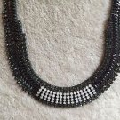 Extra Beautiful Black and White Rhinestones Crystal Necklace