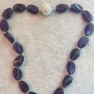 Mesmerizing Faceted Purple Glass beads Necklace with Fancy Magnetic Clasp