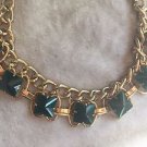 Fabulous Goldtone Necklace with Faceted Green Stones