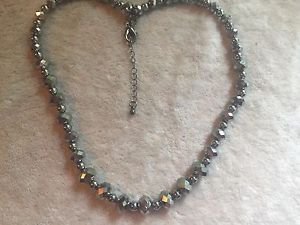 Gorgeous Silvertone Crystals Necklace
