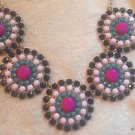 Stunning Towne & Reese Jeweled Medallion Bib Statement Necklace