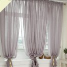 Linen Fabric CURTAINS Drapes 1 Panels Gray Rod Pocket